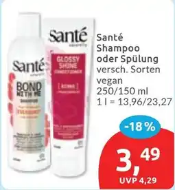 Budni Santé Shampoo oder Spülung Angebot