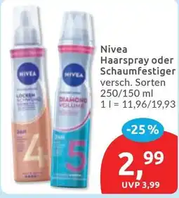 Budni Nivea Haarspray oder Schaumfestiger Angebot