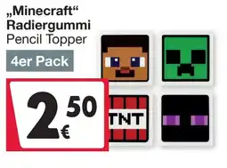Woolworth Minecraft Radiergummi Pencil Topper Angebot