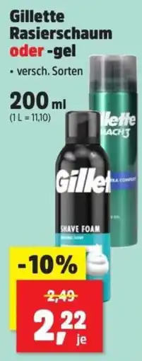 Thomas Philipps Gillette Rasierschaum oder -gel Angebot