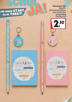 Woolworth Geschenk-Set Bleistift, Schlüsselanhänger und Notizblock Angebot