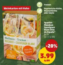 PENNY Weißwein * Trocken * MACABEO * SAUVIGNON BLANC Angebot