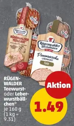 PENNY Rügenwalder Spezialitäten Teewurst- oder Leberwurstbällchen Angebot