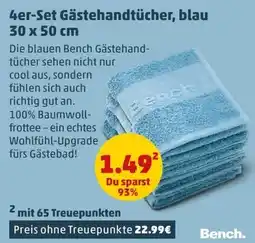 PENNY Bench Gästehandtücher, blau Angebot