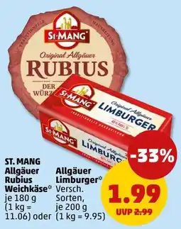 PENNY St. Mang Allgäuer Rubius Weichkäse Angebot