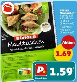 PENNY BÜRGER Maultaschen traditionell schwäbisch Angebot