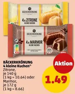 PENNY BÄCKERKRÖNUNG 4 kleine Kuchen Angebot