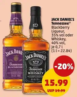 PENNY JACK DANIEL'S Tennessee Blackberry Liqueur oder Whiskey Angebot