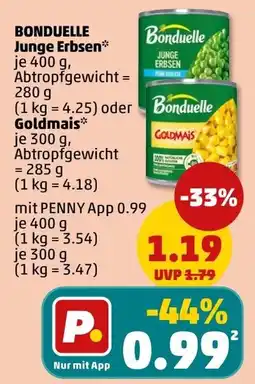 PENNY Bonduelle Junge Erbsen* Goldmais* Angebot