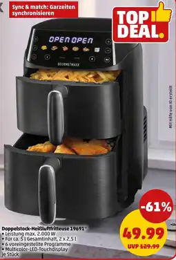PENNY GOURMETMAXX Doppelstock-Heißluftfritteuse 19691 Angebot
