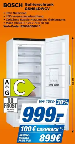 expert Techno Land BOSCH Gefrierschrank GSN54DWCV Angebot