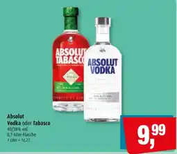 Markant Absolut Vodka oder Tabasco Angebot