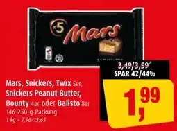 Markant Mars, Snickers, Twix Angebot