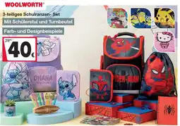 Woolworth 3-teiliges Schulranzen-Set Angebot