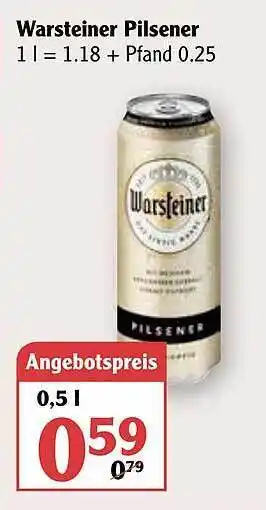 Globus Warsteiner Pilsener 0,5L Angebot