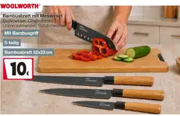 Woolworth Bambusbrett mit Messerset Angebot