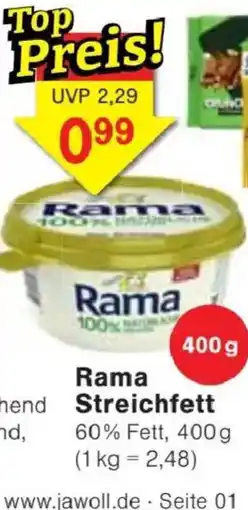 Jawoll Rama Streichfett Angebot