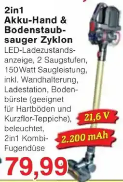Jawoll Akku-Hand & Bodenstaubsauger Zyklon Angebot