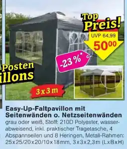 Jawoll Easy-Up-Falt pavillon mit Seitenwänden o. Netzseitenwänden Angebot