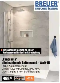 V Baumarkt Panorama alleinstehende Seitenwand - Walk-IN Angebot