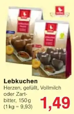 Jawoll Lebkuchen Herzen, gefüllt, Vollmilch oder Zartbitter Angebot