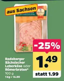 Netto Radeberger Sächsischer Leberkäse oder Römerbraten Angebot