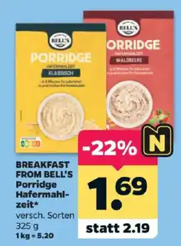Netto BELL'S Porridge Hafermahlzeit Angebot