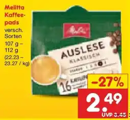 Netto Marken-Discount Melitta Kaffeepads Angebot