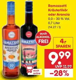 Netto Marken-Discount Ramazzotti Kräuterlikör oder Arancia Angebot