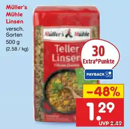 Netto Marken-Discount Müller's Mühle Linsen Angebot