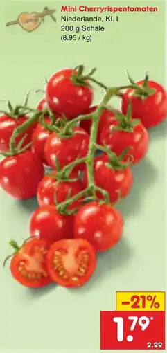 Netto Marken-Discount Mini Cherryrispentomaten Angebot
