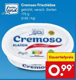 Netto Marken-Discount GUTES Land Cremoso Frischkäse Angebot