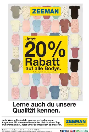 Zeeman Bodys Angebot