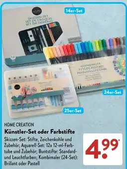 Aldi Süd HOME CREATION Künstler-Set oder Farbstifte Angebot