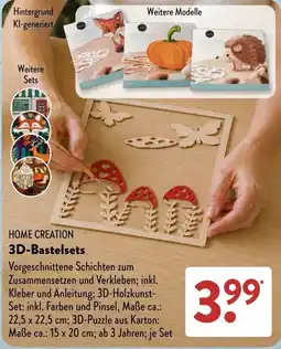 Aldi Süd HOME CREATION 3D-Bastelsets Angebot