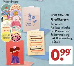 Aldi Süd HOME CREATION Grußkarten Angebot