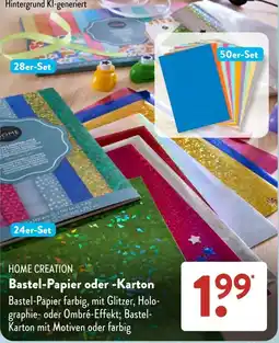 Aldi Süd HOME CREATION Bastel-Papier oder -Karton Angebot