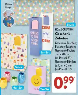 Aldi Süd HOME CREATION Geschenk-Zubehör Angebot