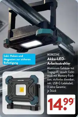 Aldi Süd WORKZONE Akku-LED-Arbeitsstrahler Angebot