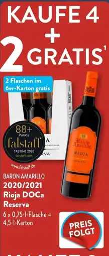 Aldi Süd BARON AMARILLO 2020/2021 Rioja DOCa Reserva Angebot