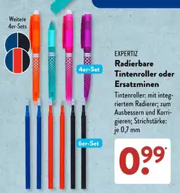 Aldi Süd EXPERTIZ Radierbare Tintenroller oder Ersatzminen Angebot