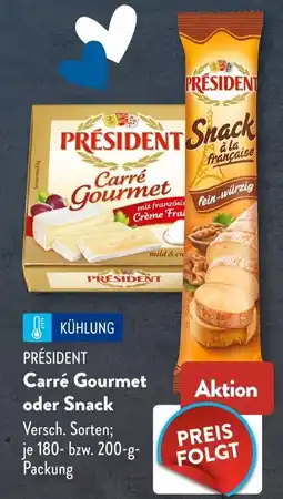 Aldi Süd PRÉSIDENT Carré Gourmet oder Snack Angebot