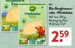 Aldi Süd Bio-Bergbauern- oder -Weidekäse Angebot