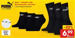 Netto Marken-Discount PUMA Sport, Sneaker oder Quartersocken, 3er Pack Angebot