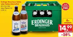 Netto Marken-Discount Erdinger Brauhaus Helles oder Helles Alkoholfrei Angebot