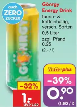 Netto Marken-Discount Gönrgy Energy Drink Angebot