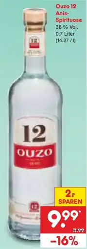 Netto Marken-Discount Ouzo 12 Anis Spirituose Angebot