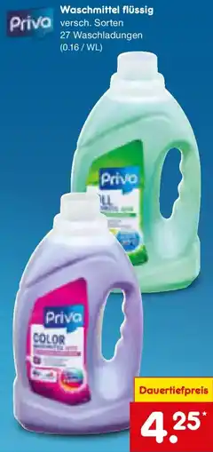 Netto Marken-Discount Priva Waschmittel flüssig Angebot