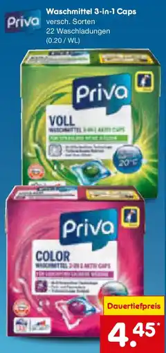 Netto Marken-Discount Priva Waschmittel 3-in-1 Caps Angebot