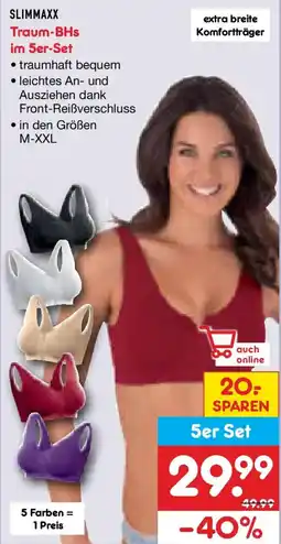 Netto Marken-Discount SLIMMAXX Traum-BHs im 5er-Set Angebot